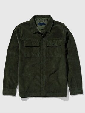 United By Blue Men's Dark Olive Organic Corduroy Overshirt 100% Organic Cotton